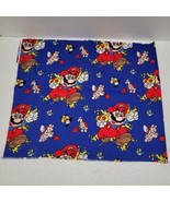 Vintage 1980s SUPER MARIO BROS Nintendo Blue Cotton Fabric - $46.52 CAD