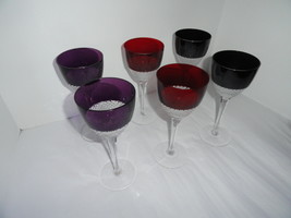 Faberge Crystal  Assorted  Goblet Glasses  set of 6 no box - $22,843.78 MXN