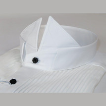 Mens 100% Italian Cotton Tux Formal Shirt SORRENTO Turkey 4846 White Wing tip image 3