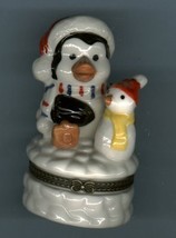 Santa Penguin & Snowman Hinged Box - $11.00