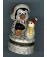 SANTA PENGUIN  &amp; SNOWMAN HINGED BOX - £8.82 GBP