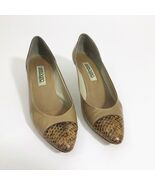 Bandolino Taupe &amp; Faux Snakeskin Kitten Heels Women&#39;s Size 8N - $20.54 CAD