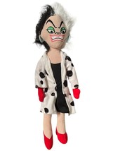 Disney Store Cruella De Ville Faux Fur Plush Rag Doll Vintage 101 Dalmatians 18&quot; - $9.68