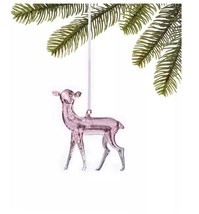 Holiday Lane Sugar Plum Pink Glass Reindeer Ornament C210453 - £14.80 GBP