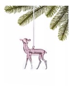 Holiday Lane Sugar Plum Pink Glass Reindeer Ornament C210453 - £15.03 GBP