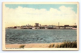 Postcard Skyline of Norfolk Virginia VA from Beach - £2.89 GBP