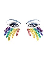 Rainbow Tears Multicolor Pride Jewel Face Crystal Sticker Gems for Carni... - $33.80