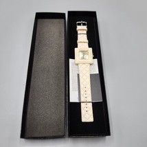 Joan Rivers Classics Collection Watch Ivory Cream Square V377 NEW Needs ... - $24.18