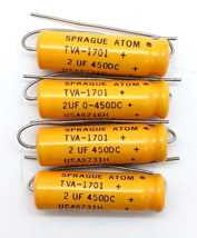 Sprague Atom Capacitor TVA-1701 2uf 0-450DC 4 Pc Lot - £11.78 GBP