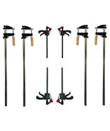 Set of 8 Bar Clamps - 4 x 12&quot; Ratcheting and 4 x 36&quot; Standard F-Type Woo... - $83.75 CAD