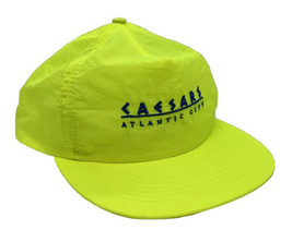 Vintage Caesars Atlantic City Hat Cap Snap Back Yellow Nylon One Size Gambling - £15.56 GBP