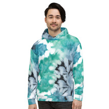 New Hoodie XS-6XL Hooded Pullover Tie Dyed Blue Green Long Sleeve Pouch ... - $36.00+