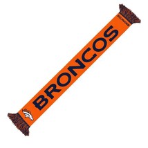 Denver Broncos NFL Knit Scarf Wordmark Double Sided Logo - £12.53 GBP