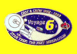 Star Trek: The Next Generation Voyage Six Cast and Crew Logo Metal Enamel Pin - $5.94