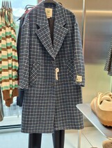 ZARA X DISNEY BNWT 2025. BLUE OVERSIZE WOOL CHECK COAT HARRY LAMBERT. 59... - $295.33