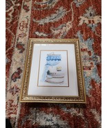 Bathtubs Shower with Curtains Peggy Abrams Print Matted &amp; Framed 12&quot;x14&quot;... - $31.32 CAD