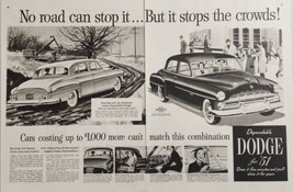 1951 Print Ad Dodge 4-Door Cars On Muddy Road Under Construction - £17.53 GBP