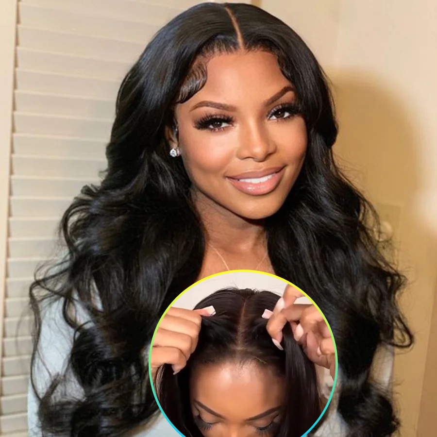Body Wave Lace Front Wig Glueless Wig Human Hair Ready To Wear Lace Frontal W - £50.91 GBP+