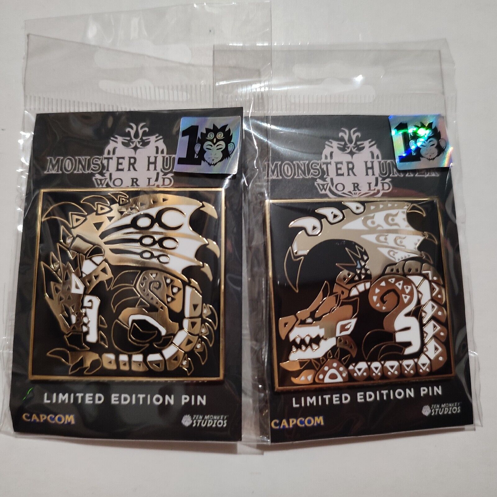 Primary image for Official Monster Hunter World Rathalos and Rathian Lapel Pins Bundle Set Of 2