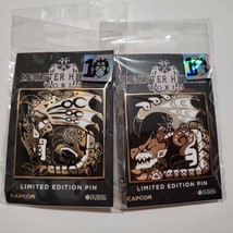 Official Monster Hunter World Rathalos and Rathian Lapel Pins Bundle Set... - $26.11