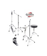Drum Hardware Pack Complete 6 Piece Set by GRIFFIN - Full Size Percussio... - $235.78 CAD