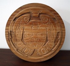 Clarence Wells Indigenous Pacific North West Carved Cedar Drum Box Signed - $118.75