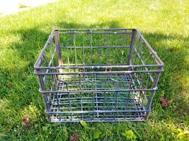 Vintage 1967 Sealtest Milk Basket Metal Wire Crate Large Dairy Crate - £35.39 GBP