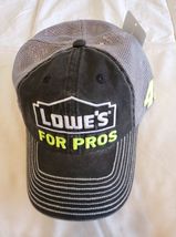 Jimmie Johnson #48 Lowe's for Pros black/gray Trucker's mesh NASCAR Ball cap - $18.00