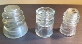 Lot Of 3 Clear Glass Insulators Armstrong And Hemingray - $12.82
