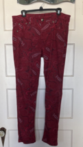 Royal Premium Red Paisley Patterned Jeans Size 10 - $24.10