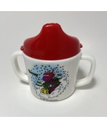 Vtg 1993 Barney Snow Sledding Plastic Sippy Cup Double Handle Purple Din... - £15.73 GBP