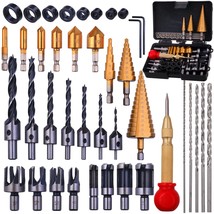 39 Pack Woodworking Chamfer Drilling Tools, Including Countersink Drill Bits, L- - £40.84 GBP