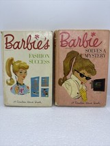 TWO Vintage Hardcover Books Mattel Barbie Solves Mystery & Fashion Success 1962 - £28.16 GBP