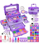 54 Pcs Kids Makeup Kit for Girls, Princess Real Washable Pretend Play Co... - $451.40 MXN