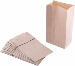  Extra Small Brown Paper Bags 3 x 2 x 6 party favors Paper Lunch Bags Gr... - £18.72 GBP