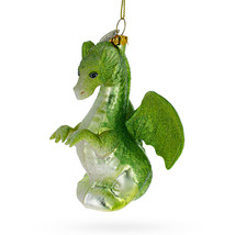 Majestic Flying Green Dragon - Blown Glass Christmas Ornament - £39.38 GBP