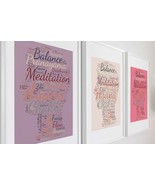 Mindfulness Meditation Display Word Cloud Wellness Art Room Decor Yoga S... - $11.55 CAD