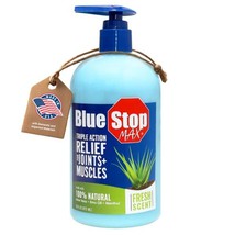 Blue Stop Max Massage Gel for Body Aches, 16 oz Pump Bottle; 3 in 1 Prod... - $23.71