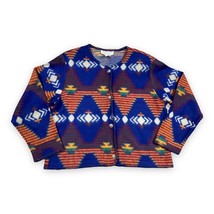 Vtg Petite Sophisticate Aztec Southwest Soft Acrylic Cropped Cardigan Sweater M - £21.07 GBP