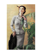 1950s Crocheted Suit Jacket and Slim Skirt - Crochet pattern (PDF 7031) - $4.25