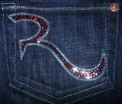 Rock &amp; Republic Kasandra Rock The Cure Red Crystal Bootcut Jeans Revolution 25 - £39.95 GBP