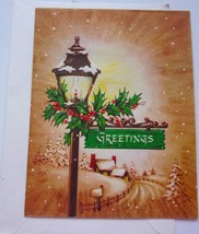 Vintage Greetings Christmas Winter Scene Greeting Card Unused With Envelope - £4.68 GBP