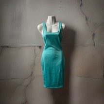 Unbranded Bodycon Tank Dress Womens Size S Green Sleeveless Stretchy Festival - £11.60 GBP