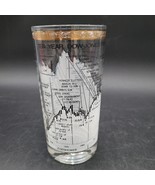 Vintage 50s 60s Cera 10 Year Dow Jones Tumbler Glass 22K Gold Trim Stock... - $369.20 MXN