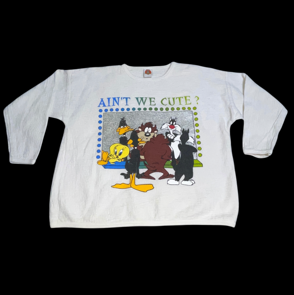 Vintage Looney Tunes Sz Large XL &quot;Ain&#39;t We Cute&quot; Shirt 90s Taz Daffy Twe... - $29.99