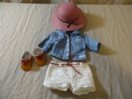 American Girl Tenney Picnic Outfit Shorts with Belt  Top  Shoes  and Hat - £43.54 GBP