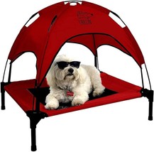 Just Chillin&#39; Elevated Dog Bed. Cool Cot With Removable Canopy Shade. Indoor Or  - £31.89 GBP