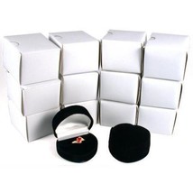 12 Black Flocked Heart Ring Gift Jewelry Display Boxes - £17.48 GBP