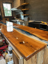 Custom Made Epoxy Resin Dining Table, Kitchen Slab Table Conference Meeting Deco - £430.42 GBP+