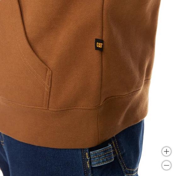 Caterpillar Mens Hoodie Brown Kangaroo Pocket Heavyweight Long Sleeve Item image 6